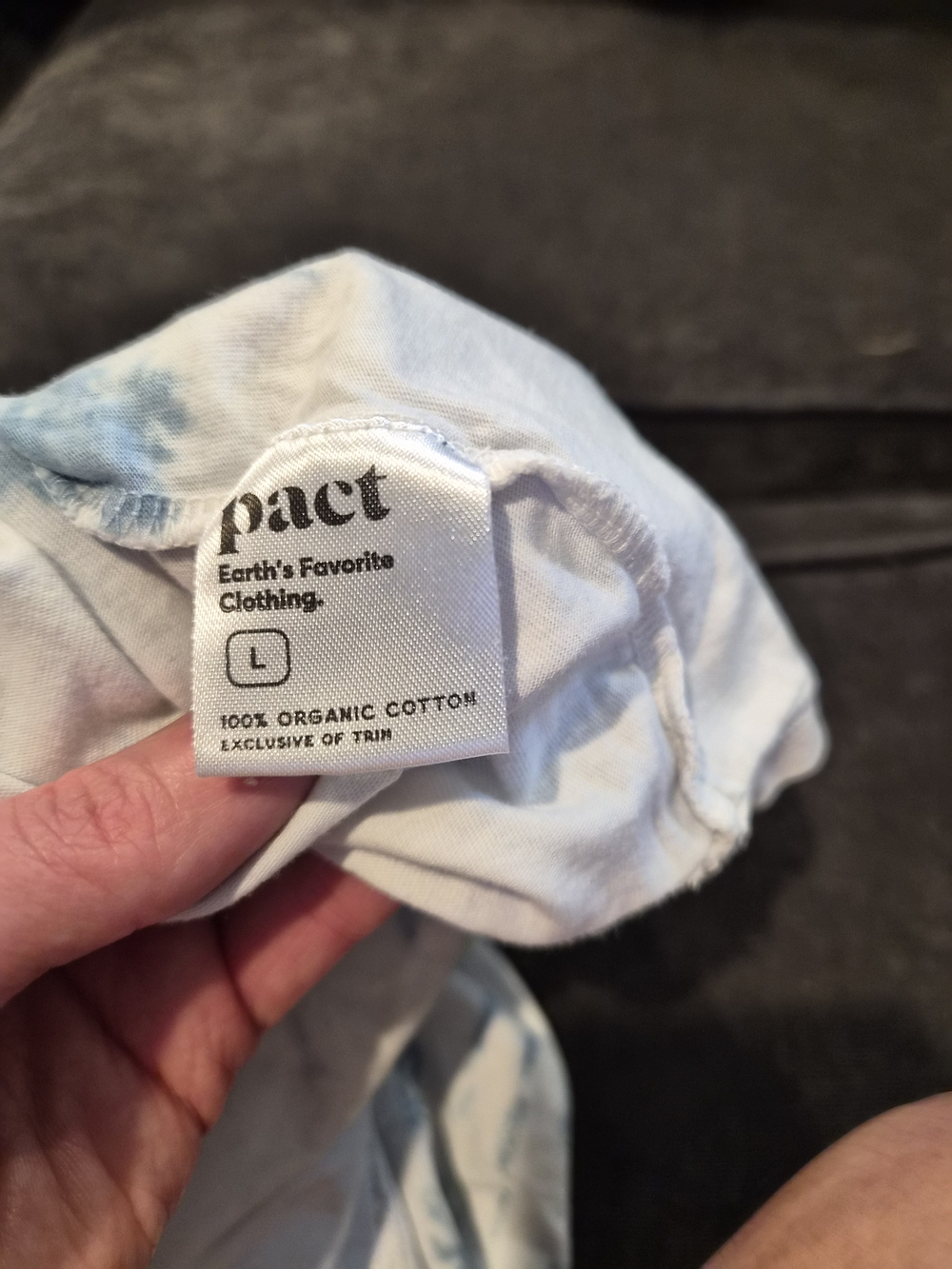 Pact White and Light Blue Tie-Dye Tank Top - Picture 4 of 5